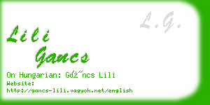 lili gancs business card